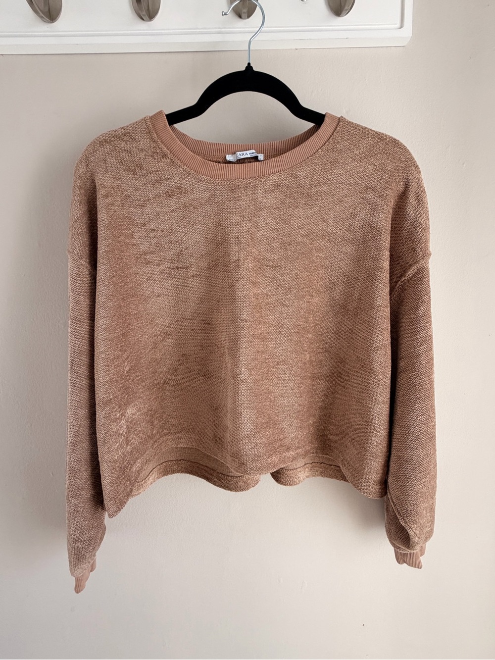 Zara Terez Dusty Rose Cropped Crewneck Sweater